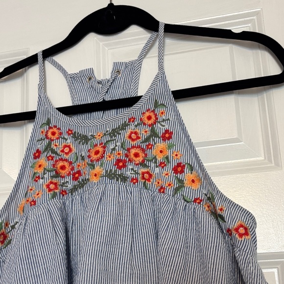 Miss Me Embroidered Halter Ruffle Tank Top - Picture 3 of 9